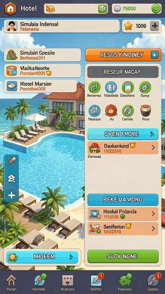 Tampilan layar utama yang menarik dan intuitif.
