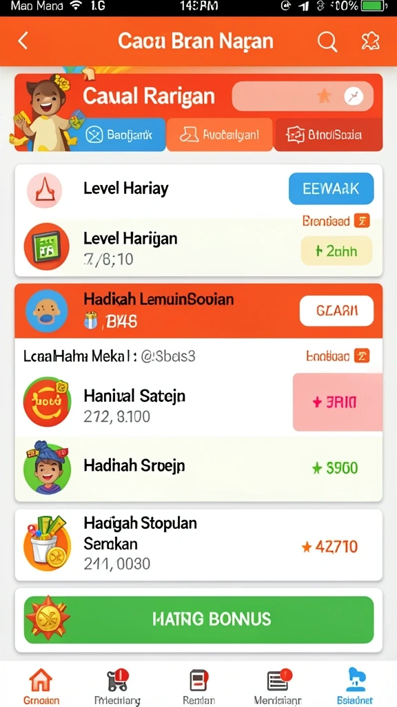 Level penuh warna dengan tantangan menyenangkan.