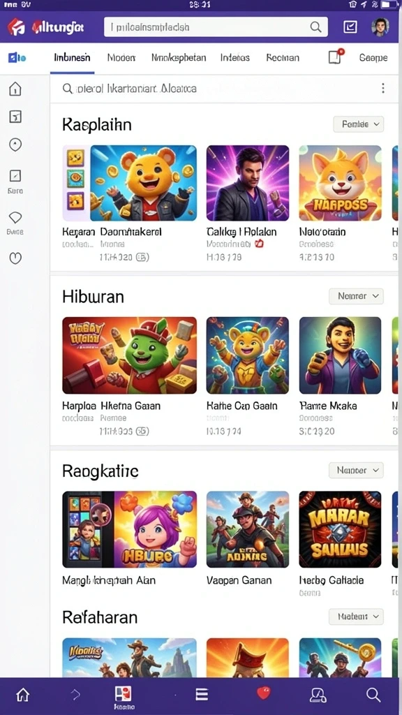 Pengaturan level yang bisa dipilih sesuai dengan kesulitan.