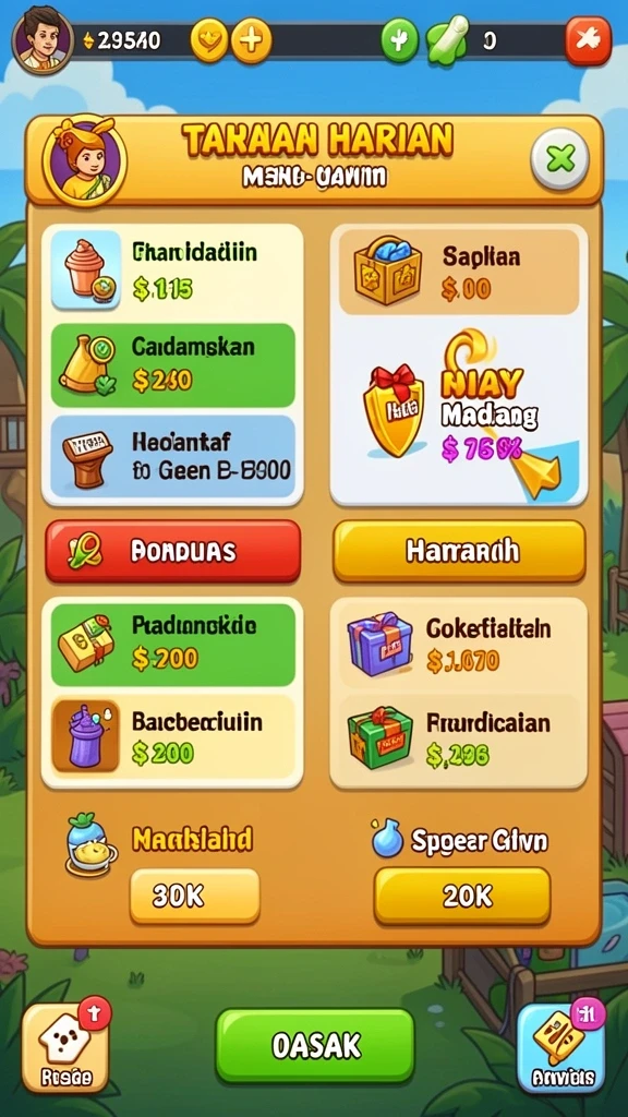 Tampilan awal yang menarik dan mudah dinavigasi.